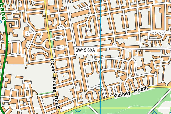 SW15 6XA map - OS VectorMap District (Ordnance Survey) SW15 6XA map - OS VectorMap District (Ordnance Survey)