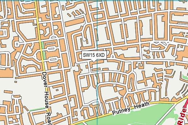 SW15 6XD map - OS VectorMap District (Ordnance Survey) SW15 6XD map - OS VectorMap District (Ordnance Survey)