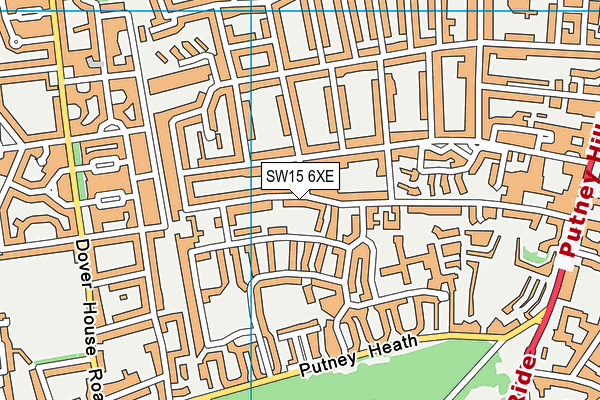 SW15 6XE map - OS VectorMap District (Ordnance Survey) SW15 6XE map - OS VectorMap District (Ordnance Survey)