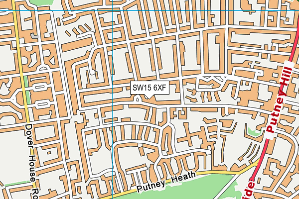 SW15 6XF map - OS VectorMap District (Ordnance Survey) SW15 6XF map - OS VectorMap District (Ordnance Survey)
