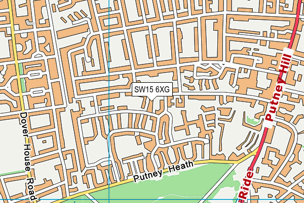 SW15 6XG map - OS VectorMap District (Ordnance Survey) SW15 6XG map - OS VectorMap District (Ordnance Survey)
