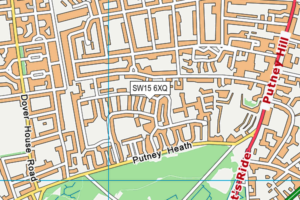 SW15 6XQ map - OS VectorMap District (Ordnance Survey)