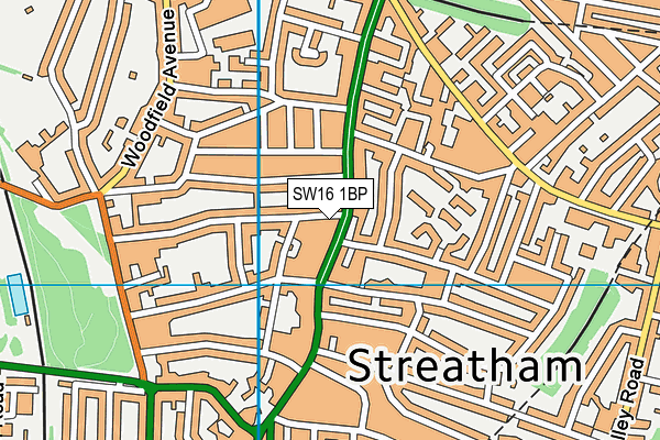 SW16 1BP map - OS VectorMap District (Ordnance Survey) SW16 1BP map - OS VectorMap District (Ordnance Survey)