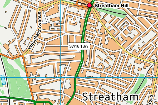 SW16 1BW map - OS VectorMap District (Ordnance Survey) SW16 1BW map - OS VectorMap District (Ordnance Survey)