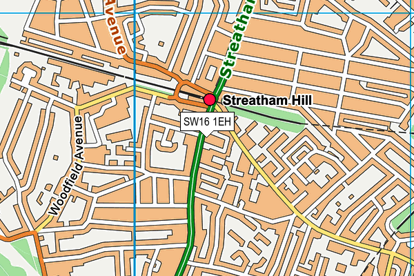 SW16 1EH map - OS VectorMap District (Ordnance Survey)