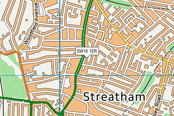 SW16 1ER map - OS VectorMap District (Ordnance Survey) SW16 1ER map - OS VectorMap District (Ordnance Survey)