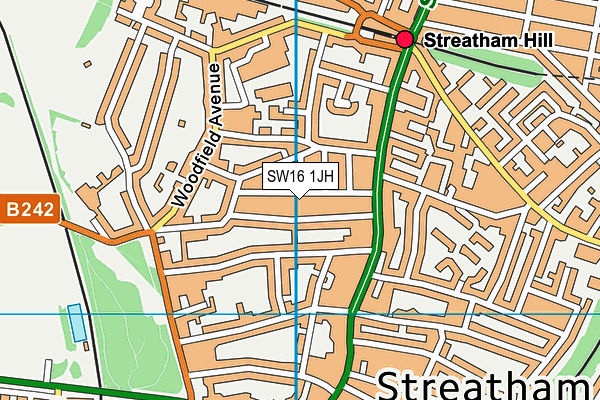 SW16 1JH map - OS VectorMap District (Ordnance Survey) SW16 1JH map - OS VectorMap District (Ordnance Survey)