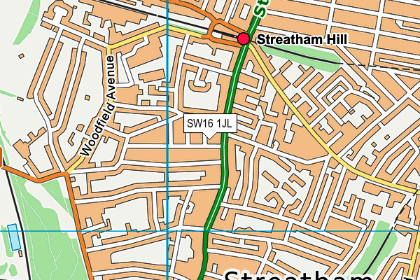 SW16 1JL map - OS VectorMap District (Ordnance Survey) SW16 1JL map - OS VectorMap District (Ordnance Survey)
