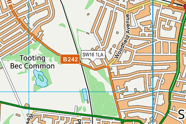 SW16 1LA map - OS VectorMap District (Ordnance Survey) SW16 1LA map - OS VectorMap District (Ordnance Survey)