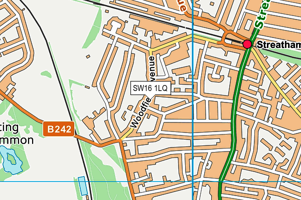 SW16 1LQ map - OS VectorMap District (Ordnance Survey) SW16 1LQ map - OS VectorMap District (Ordnance Survey)