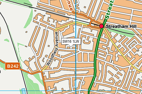 SW16 1LW map - OS VectorMap District (Ordnance Survey) SW16 1LW map - OS VectorMap District (Ordnance Survey)