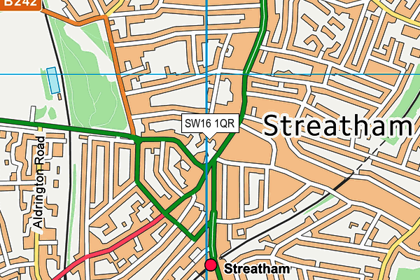 SW16 1QR map - OS VectorMap District (Ordnance Survey) SW16 1QR map - OS VectorMap District (Ordnance Survey)