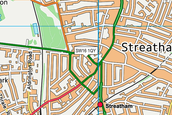 SW16 1QY map - OS VectorMap District (Ordnance Survey) SW16 1QY map - OS VectorMap District (Ordnance Survey)