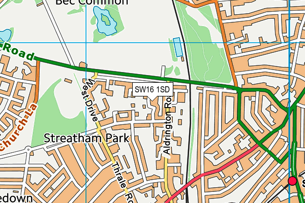 SW16 1SD map - OS VectorMap District (Ordnance Survey) SW16 1SD map - OS VectorMap District (Ordnance Survey)