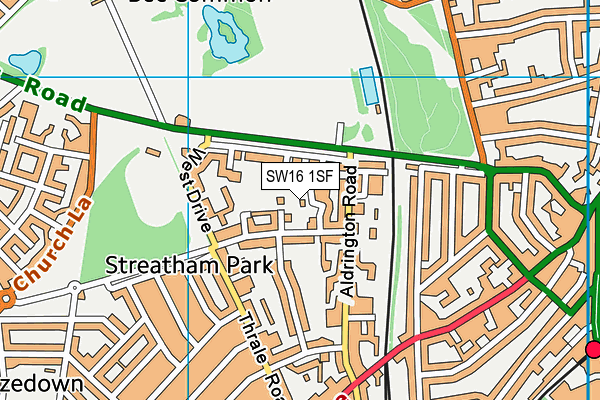 SW16 1SF map - OS VectorMap District (Ordnance Survey) SW16 1SF map - OS VectorMap District (Ordnance Survey)