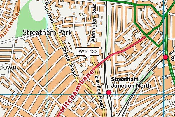 SW16 1SS map - OS VectorMap District (Ordnance Survey) SW16 1SS map - OS VectorMap District (Ordnance Survey)