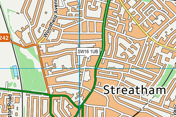 SW16 1UB map - OS VectorMap District (Ordnance Survey) SW16 1UB map - OS VectorMap District (Ordnance Survey)