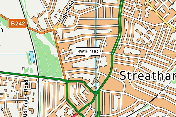 SW16 1UQ map - OS VectorMap District (Ordnance Survey) SW16 1UQ map - OS VectorMap District (Ordnance Survey)