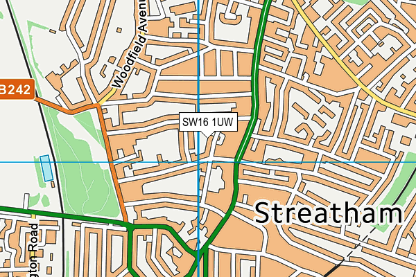 SW16 1UW map - OS VectorMap District (Ordnance Survey) SW16 1UW map - OS VectorMap District (Ordnance Survey)