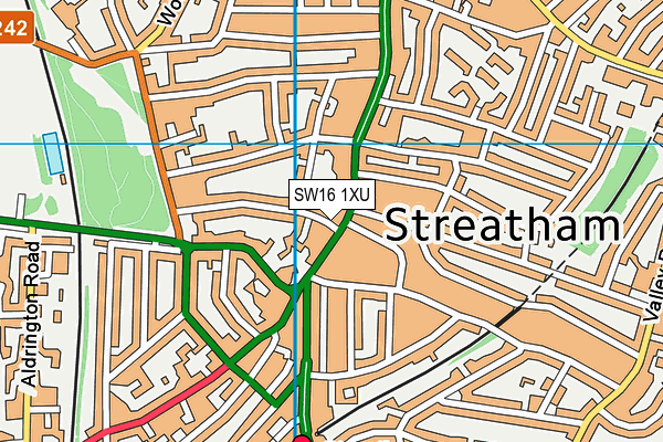 SW16 1XU map - OS VectorMap District (Ordnance Survey) SW16 1XU map - OS VectorMap District (Ordnance Survey)