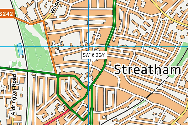 SW16 2GY map - OS VectorMap District (Ordnance Survey) SW16 2GY map - OS VectorMap District (Ordnance Survey)