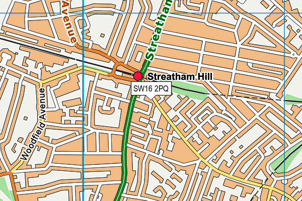 SW16 2PQ map - OS VectorMap District (Ordnance Survey) SW16 2PQ map - OS VectorMap District (Ordnance Survey)