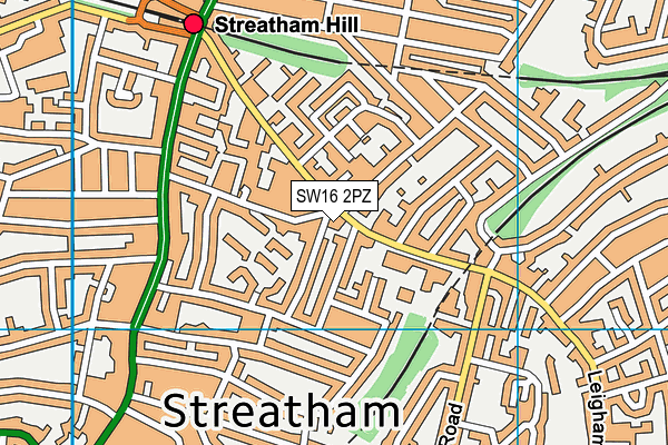 SW16 2PZ map - OS VectorMap District (Ordnance Survey) SW16 2PZ map - OS VectorMap District (Ordnance Survey)