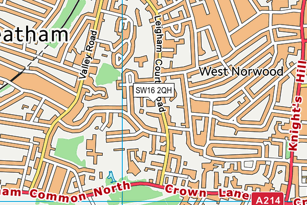 SW16 2QH map - OS VectorMap District (Ordnance Survey) SW16 2QH map - OS VectorMap District (Ordnance Survey)
