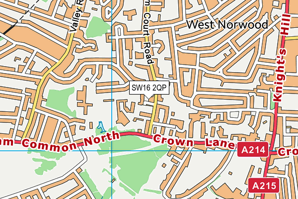 SW16 2QP map - OS VectorMap District (Ordnance Survey) SW16 2QP map - OS VectorMap District (Ordnance Survey)
