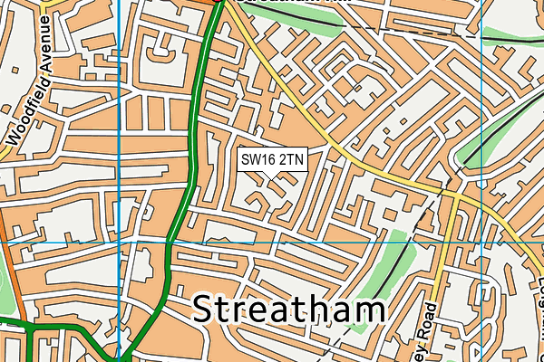SW16 2TN map - OS VectorMap District (Ordnance Survey) SW16 2TN map - OS VectorMap District (Ordnance Survey)