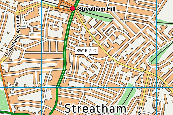 SW16 2TQ map - OS VectorMap District (Ordnance Survey) SW16 2TQ map - OS VectorMap District (Ordnance Survey)