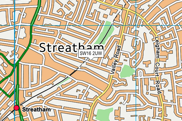 SW16 2UW map - OS VectorMap District (Ordnance Survey)