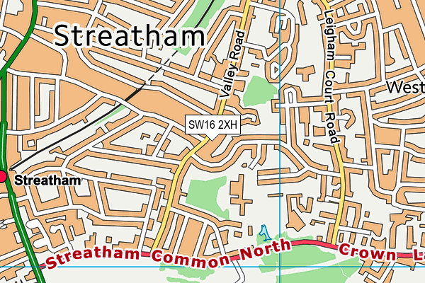 SW16 2XH map - OS VectorMap District (Ordnance Survey) SW16 2XH map - OS VectorMap District (Ordnance Survey)