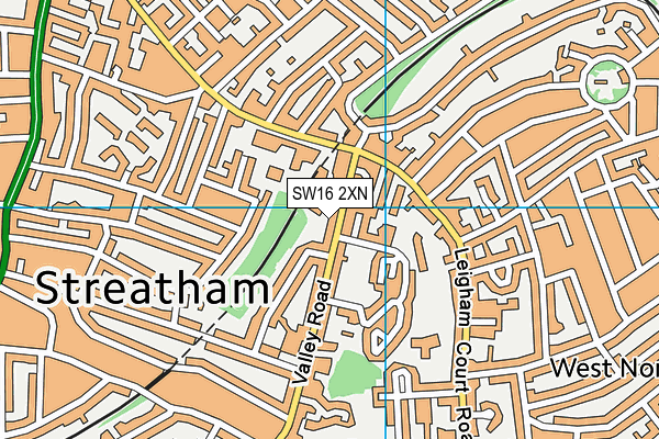 SW16 2XN map - OS VectorMap District (Ordnance Survey) SW16 2XN map - OS VectorMap District (Ordnance Survey)