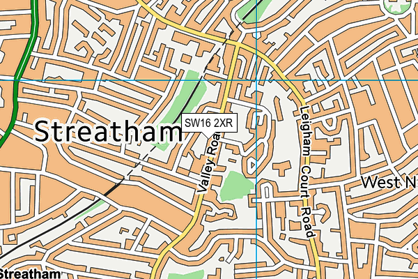 SW16 2XR map - OS VectorMap District (Ordnance Survey) SW16 2XR map - OS VectorMap District (Ordnance Survey)