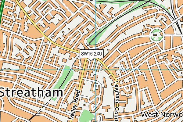 SW16 2XU map - OS VectorMap District (Ordnance Survey) SW16 2XU map - OS VectorMap District (Ordnance Survey)