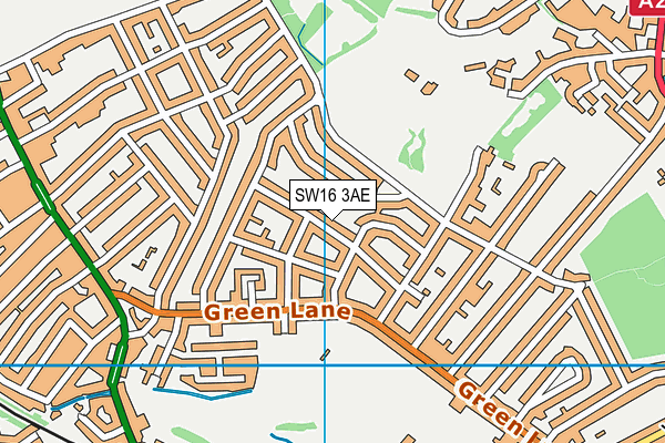 SW16 3AE map - OS VectorMap District (Ordnance Survey) SW16 3AE map - OS VectorMap District (Ordnance Survey)