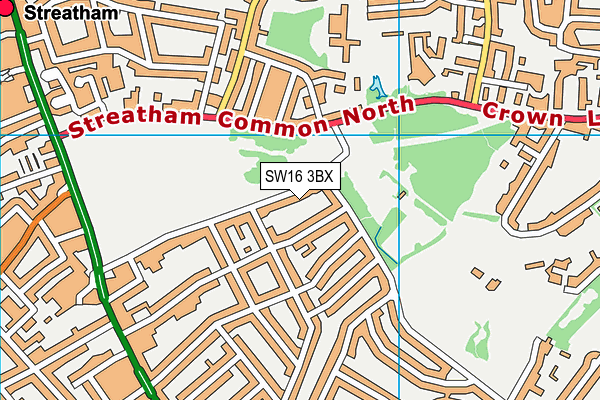 SW16 3BX map - OS VectorMap District (Ordnance Survey) SW16 3BX map - OS VectorMap District (Ordnance Survey)