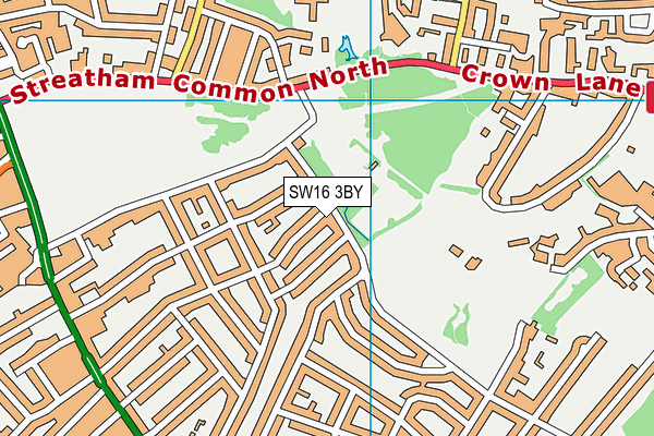 SW16 3BY map - OS VectorMap District (Ordnance Survey)