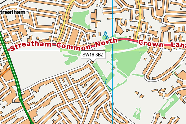 SW16 3BZ map - OS VectorMap District (Ordnance Survey) SW16 3BZ map - OS VectorMap District (Ordnance Survey)
