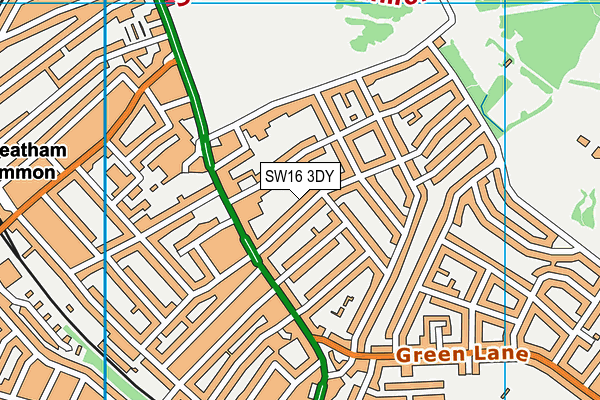 SW16 3DY map - OS VectorMap District (Ordnance Survey) SW16 3DY map - OS VectorMap District (Ordnance Survey)