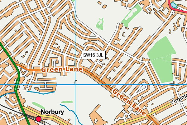 SW16 3JL map - OS VectorMap District (Ordnance Survey)