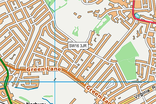 SW16 3JR map - OS VectorMap District (Ordnance Survey) SW16 3JR map - OS VectorMap District (Ordnance Survey)