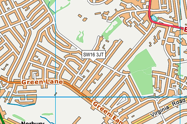 SW16 3JT map - OS VectorMap District (Ordnance Survey) SW16 3JT map - OS VectorMap District (Ordnance Survey)