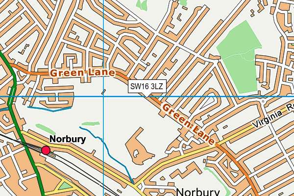 SW16 3LZ map - OS VectorMap District (Ordnance Survey) SW16 3LZ map - OS VectorMap District (Ordnance Survey)