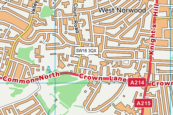 SW16 3QX map - OS VectorMap District (Ordnance Survey) SW16 3QX map - OS VectorMap District (Ordnance Survey)