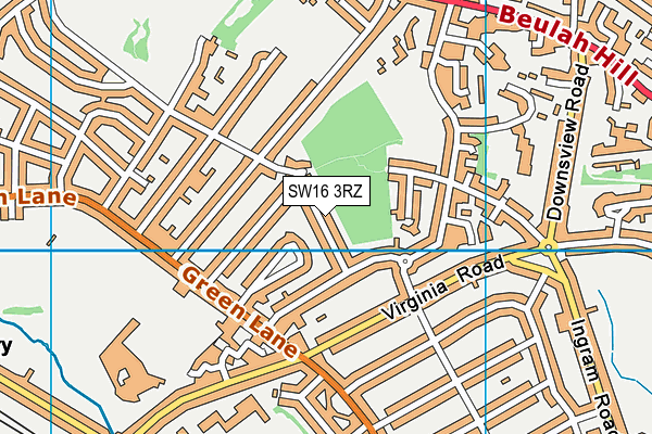 SW16 3RZ map - OS VectorMap District (Ordnance Survey) SW16 3RZ map - OS VectorMap District (Ordnance Survey)
