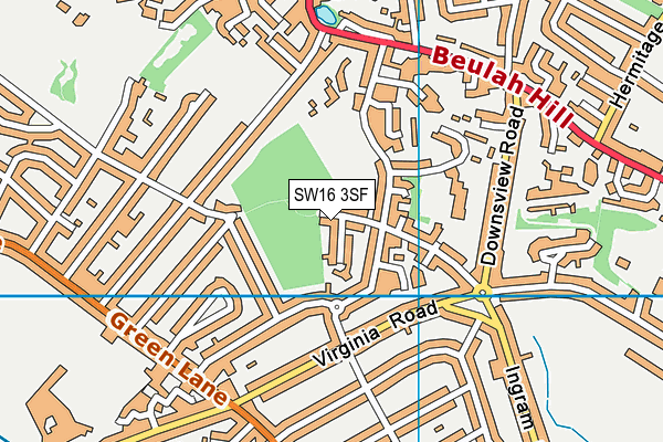 SW16 3SF map - OS VectorMap District (Ordnance Survey) SW16 3SF map - OS VectorMap District (Ordnance Survey)