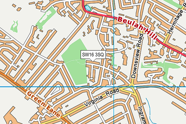 SW16 3SQ map - OS VectorMap District (Ordnance Survey) SW16 3SQ map - OS VectorMap District (Ordnance Survey)