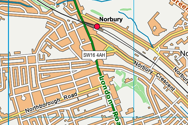 SW16 4AH map - OS VectorMap District (Ordnance Survey) SW16 4AH map - OS VectorMap District (Ordnance Survey)